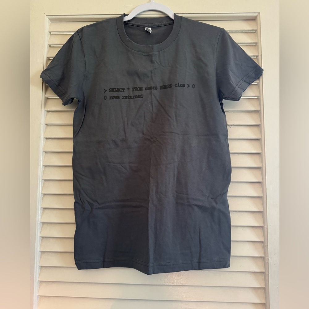Dark gray SQL Nerd funny T-shirt!